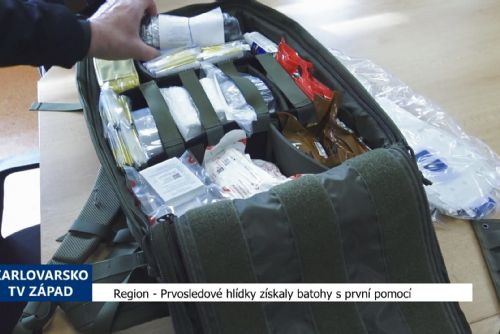 obrázek:Prvosledové hlídky Policie získaly batohy s první pomocí (TV Západ)