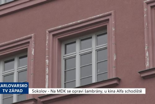 Foto: Sokolov: MDK bude mít opravené šambrány, kino Alfa schodiště (TV Západ)