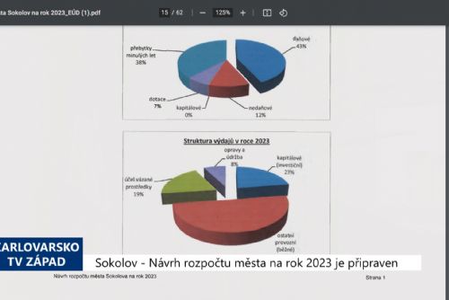 Foto: Sokolov: Návrh rozpočtu města na rok 2023 je připraven (TV Západ)