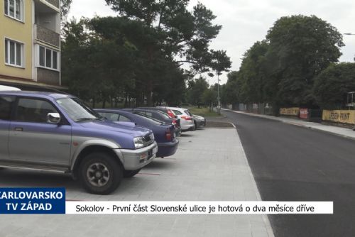 Foto: Sokolov: První část Slovenské ulice je hotová o dva měsíce dříve (TV Západ)