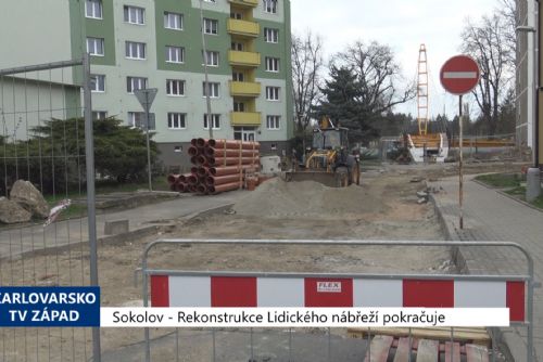 Foto: Sokolov: Rekonstrukce Lidického nábřeží pokračuje (TV Západ)