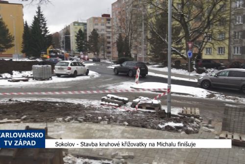 obrázek:Sokolov: Stavba kruhové křižovatky na Michalu finišuje (TV Západ)