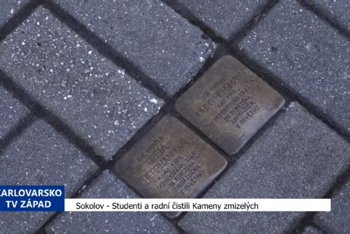 obrázek:Sokolov: Studenti a radní čistili Kameny zmizelých (TV Západ)
