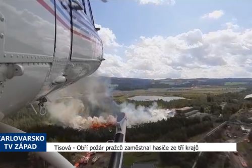 Foto: Tisová: Obří požár pražců zaměstnal hasiče ze tří krajů (TV Západ)