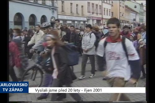 Foto: 2001 – Sokolov: Běh Terryho Foxe se ve městě konal již po čtvrté (TV Západ)