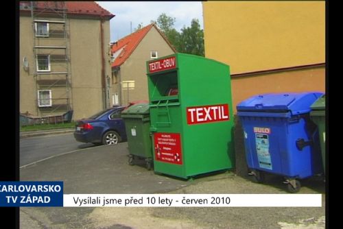 Foto: 2010 – Cheb: Kontejnery na obuv a textil (4064) (TV Západ)	