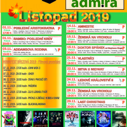 Březová: Listopadový program kina Admira