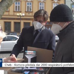 Cheb: Komora předala dar 2000 respirátorů potřebným (TV Západ)