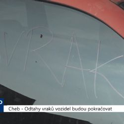 Cheb: Odtahy vraků vozidel budou pokračovat (TV Západ)
