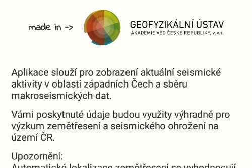 Foto: Geofyzikální ústav spustil aplikaci SeisLok