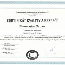 Ostrov: Nemocnici byl opět udělen certifikát kvality a bezpečí