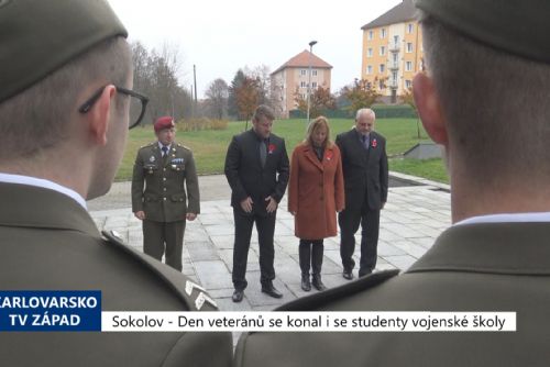 Foto: Sokolov: Den veteránů se konal i se studenty vojenské školy (TV Západ)