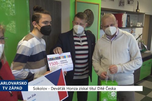 Foto: Sokolov: Deváťák Honza získal titul Dítě Česka (TV Západ)