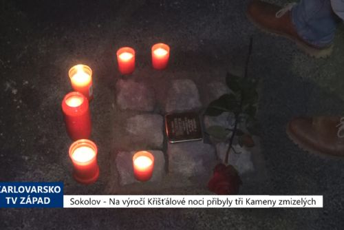 Foto: Sokolov: Na výročí Křišťálové noci přibyly tři Kameny zmizelých (TV Západ)