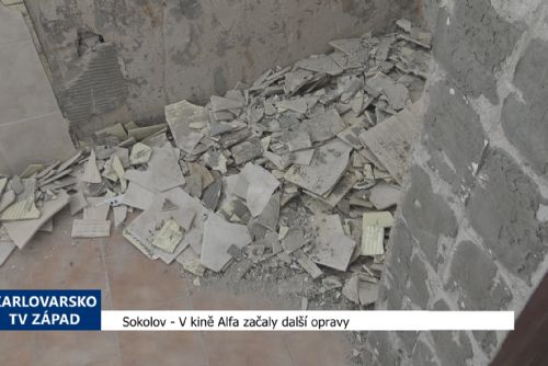 Foto: Sokolov: V kině Alfa začaly další opravy (TV Západ)